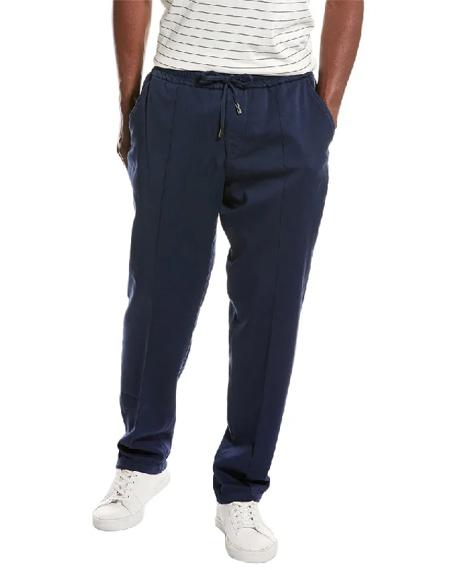 Men's ripped knee casual denim pants for a trendy street look ISAIA Drawstring Cashmere-Blend Trouser