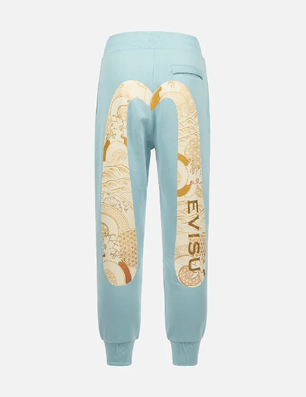 Men's pleated front casual wool blend pants for a classic aesthetic Japanese Pattern Daicock Print Sweatpants