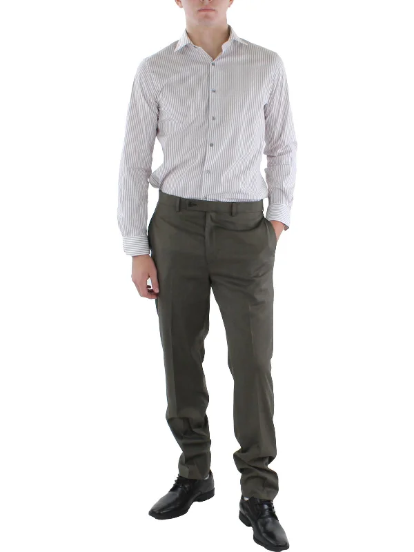 Men's wide - leg casual linen blend pants for a relaxed beachside look Mens Classic Fit Business Dress Pants