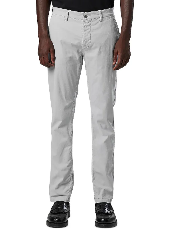 Men's drawstring casual jogger pants for comfortable workouts Mens Mid Rise Slim Fit Chino Pants