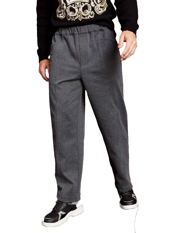 Men's flat - front casual dress pants for semi - formal events Mens Twill Textured Straight Leg Pants