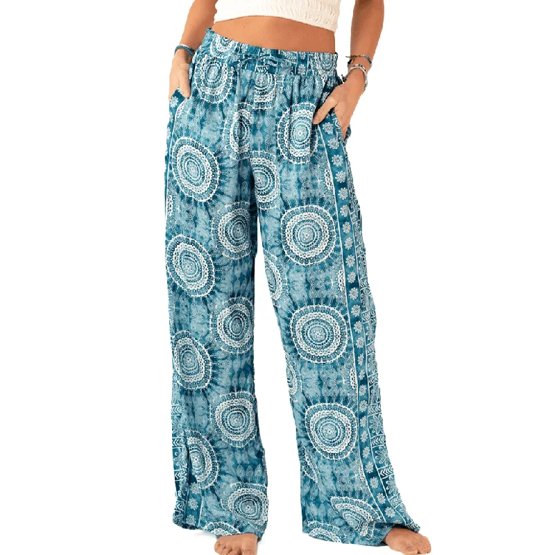 Men's pleated front casual wool blend pants for a classic aesthetic Palmetto Point Wide Leg Drawstring Pants