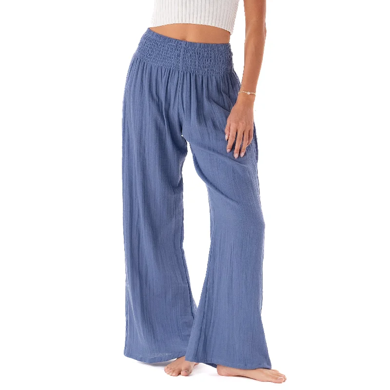 Men's zip - pocket casual canvas pants for added functionality Periwinkle Wide Leg Cotton Pants