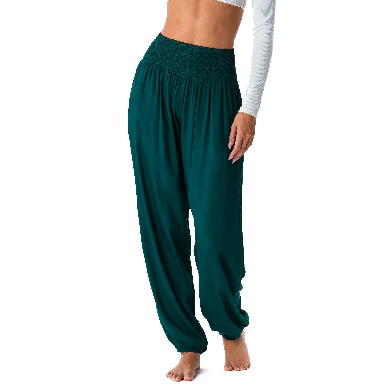Men's elastic waistband casual lounge pants for lazy days at home Rainforest Harem Pants