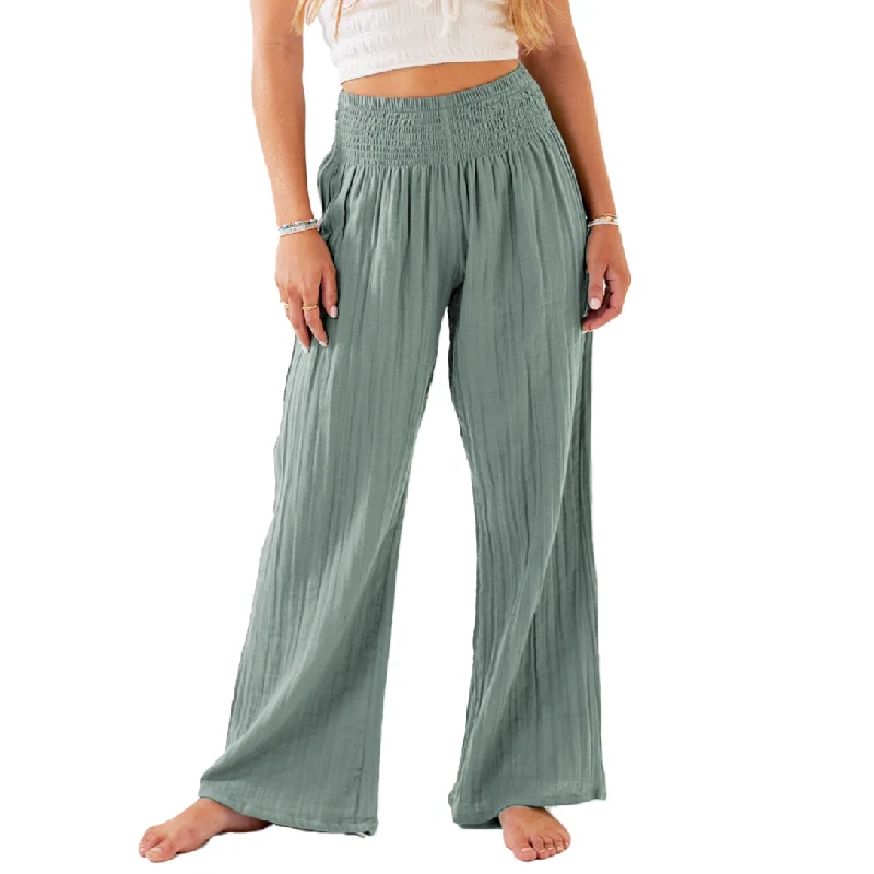 Men's high - waisted casual corduroy pants for a vintage charm Sage Wide Leg Cotton Pants