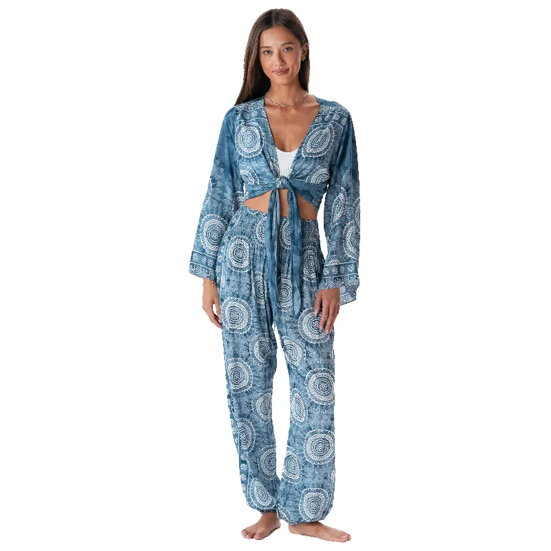 Men's elastic waistband casual lounge pants for lazy days at home Tidal Daydreamer Top + Harem Pants Set