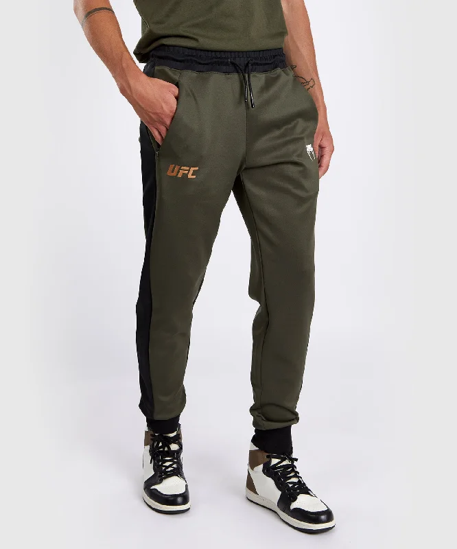 Men's cropped length casual linen pants for a breezy summer vibe UFC Adrenaline by Venum Fight Week Men’s Performance Jogging Pants - Khaki/Bronze