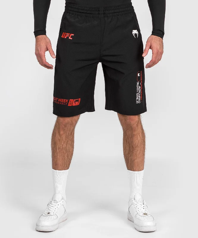 Men's stretch cotton casual cargo pants for outdoor adventures UFC Adrenaline by Venum Fight Week Men’s Performance Shorts - Black