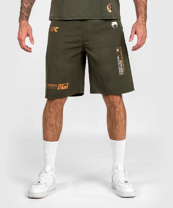 Men's side - stripe casual track pants for a sporty look UFC Adrenaline by Venum Fight Week Men’s Performance Shorts - Khaki/Bronze