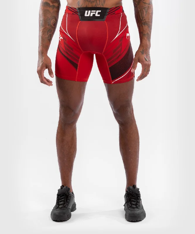 Men's pleated front casual wool blend pants for a classic aesthetic UFC Venum Authentic Fight Night Men's Vale Tudo Shorts - Long Fit - Red