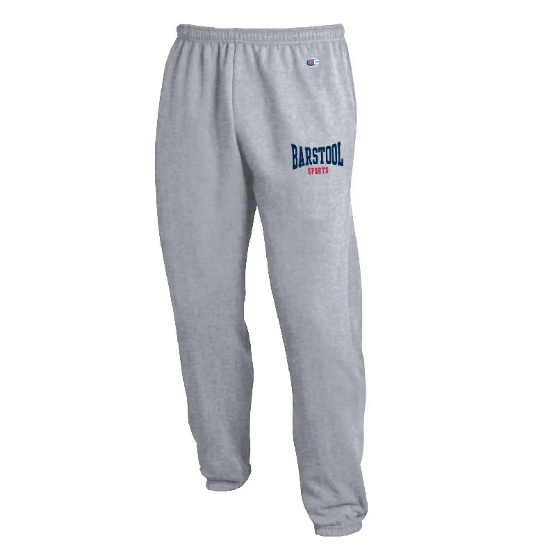 Men's tapered leg casual twill pants for a modern office look Unisex Champion Powerblend Pants In Grey