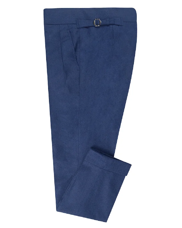 Men's distressed casual cotton pants for a laid - back bohemian style Vitale Barberis Canonico - Flannels  Sapphire Blue