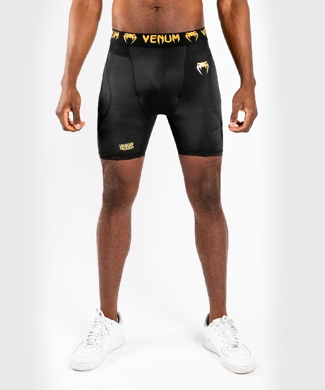 Men's button - fly casual denim work pants for durability Venum G-Fit Compression Shorts - Black/Gold
