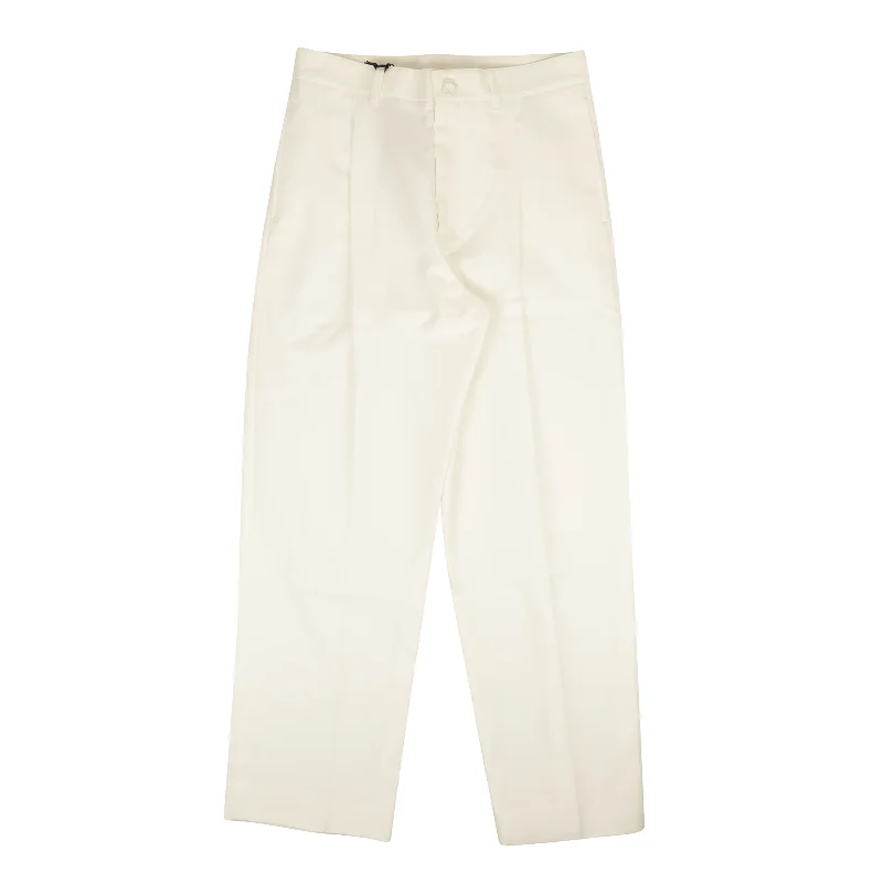 Men's plaid pattern casual wool pants for a preppy winter style White Cotton Dress Pants
