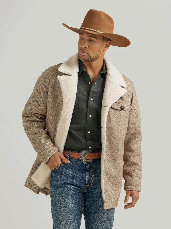 Embroidered men jackets with intricate floral designs for a unique aesthetic Men's Wrangler Tweed Sherpa Lined Jacket #112353309