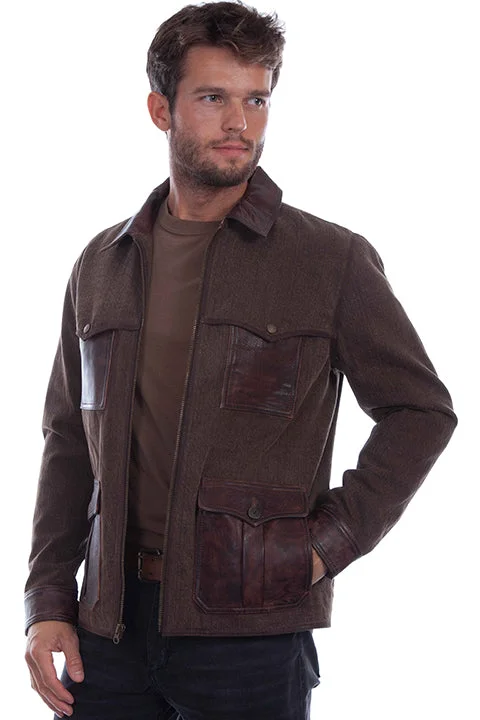 Bomber men jackets with ribbed cuffs for a classic 80s style Men's Scully Jacket #2006-259-D
