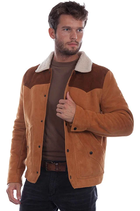 Fleece - lined men jackets for cold - weather commuting Men's Scully Leather Jacket #2020-82