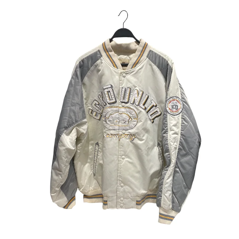 Men coats made of high - quality leather for a rugged and durable option ECKO UNLTD/Baseball Jkt/XXL/Nylon/WHT/
