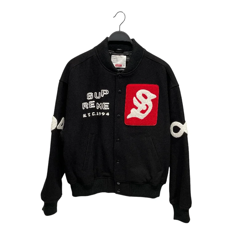 Bomber men jackets with ribbed cuffs for a classic 80s style Supreme/CACTUS PLANT FLEA MARKET/Jacket/M/Wool/BLK/NEW YORK VARSITY