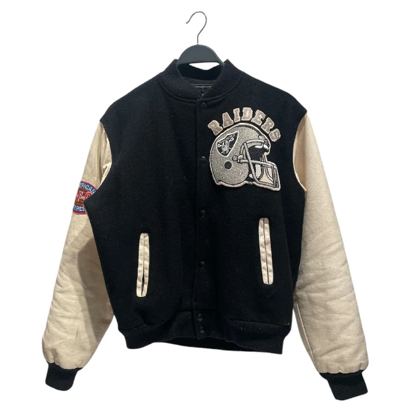 Fleece - lined men jackets for cold - weather commuting Vintage/Souvenir Jkt/L/Cotton/BLK/Vintage raiders jacket