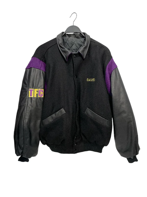 Men coats with a soft fleece interior for extra warmth and comfort Vintage/Baseball Jkt/XL/Wool/BLK/treibeca film center