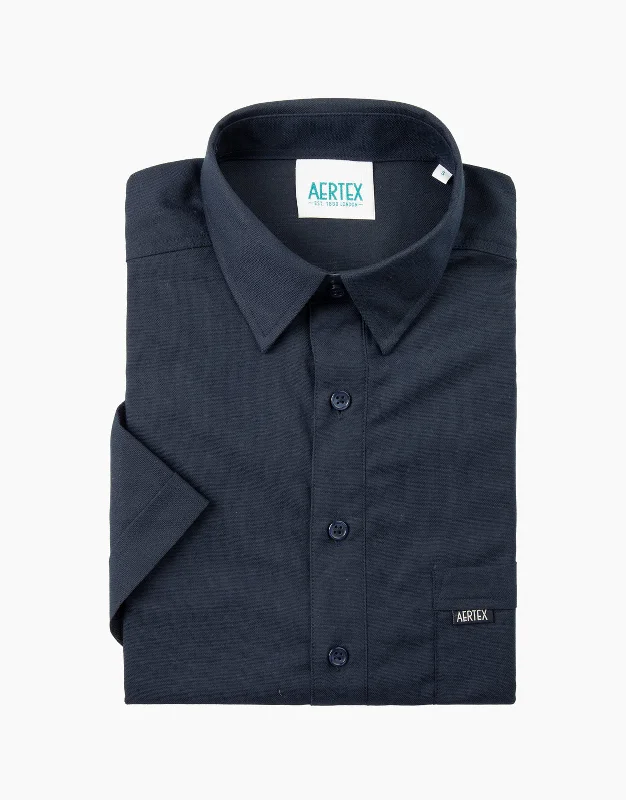 Men's budget - friendly basic polo shirts in multiple colors Aertex Taunton Navy Short Sleeve Polo Shirt