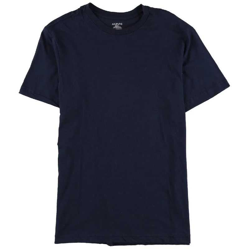 Men's moisture - wicking athletic t - shirts for intense workouts Alfani Mens Cotton Crew-Neck Basic T-Shirt, Blue, Small