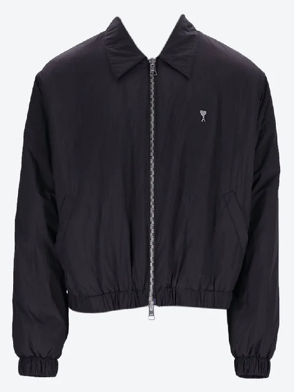 Bomber men jackets with ribbed cuffs for a classic 80s style Ami de cœur zipped jacket