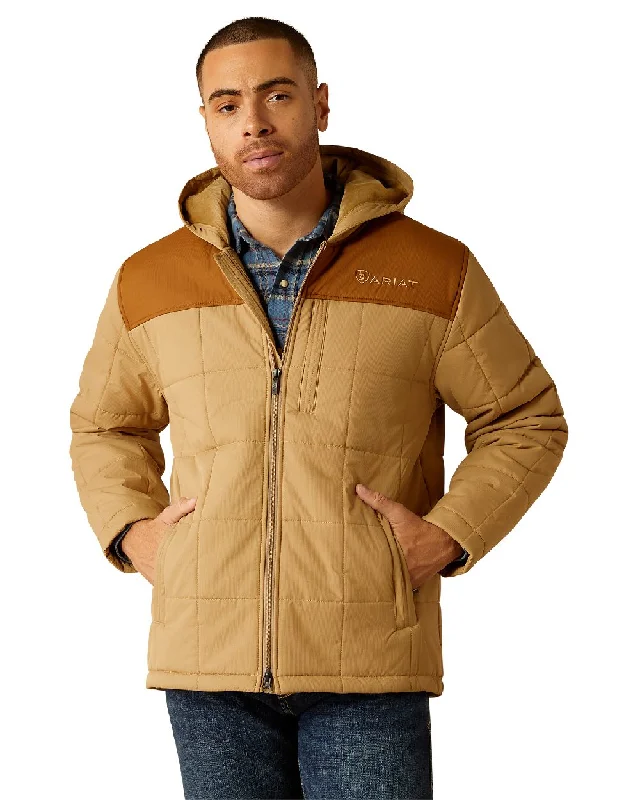 Men jackets with a hidden interior pocket for secure storage Ariat Mens Crius Hooded Insulated Jacket