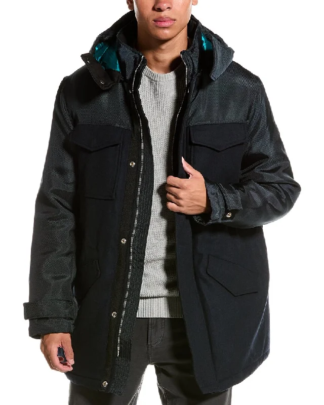 Men coats with a soft fleece interior for extra warmth and comfort Armani Exchange Caban Wool-Blend Coat