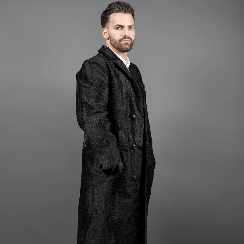 Men coats made from recycled materials for an eco - friendly choice Dyed calf Black fur coat men London