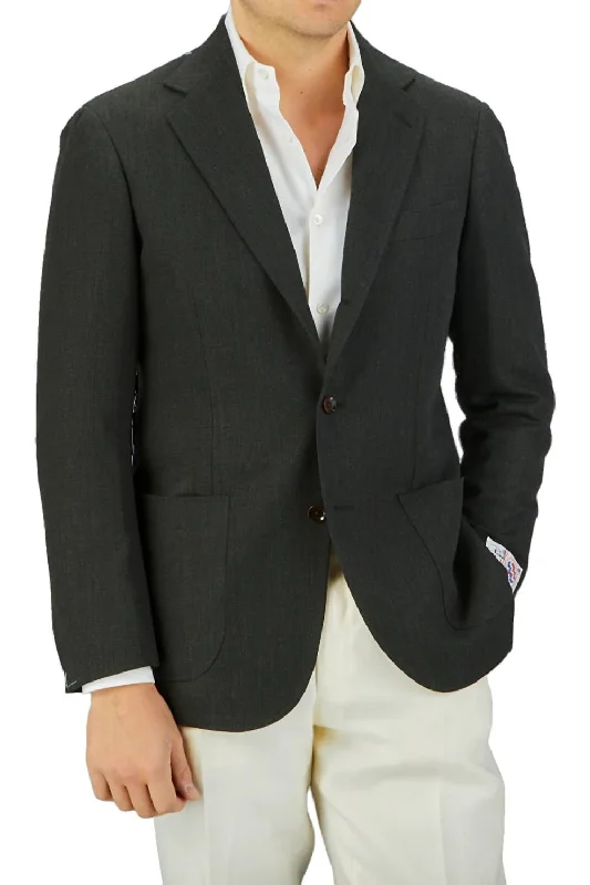 Men Blazers with Welt Pockets for a Sleek Look​ Balloon Travel Blazer - Regular Length In Dark Green