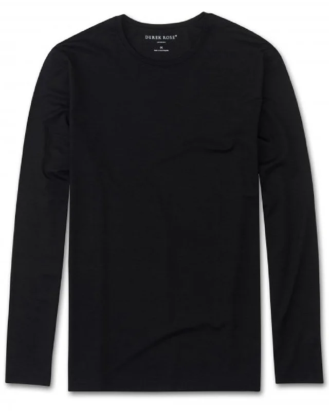 Men's moisture - wicking athletic t - shirts for intense workouts Black Long Sleeve T-Shirt