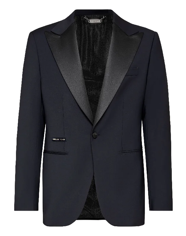 Men Blazers for Skiing Trips in Fleece - Lined and Insulated Fabrics​ Blazer Slim Fit Iconic Plein