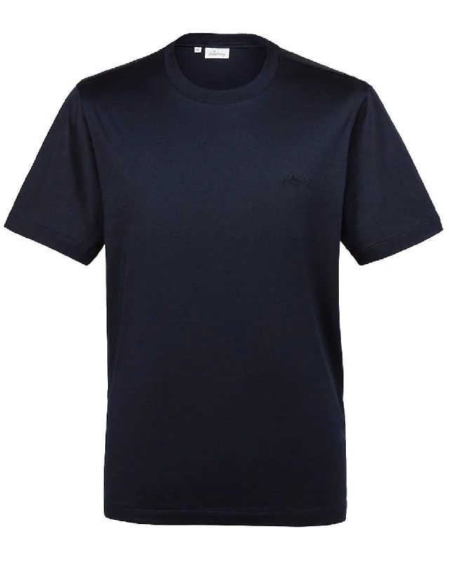 Men's polo t - shirts with a contrast collar for a preppy look Navy Embroidered Logo T-Shirt