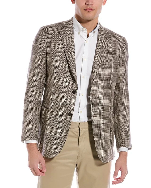 Men Blazers for Job Interviews in Conservative Styles​ Brioni Wool, Silk, & Linen-Blend Blazer