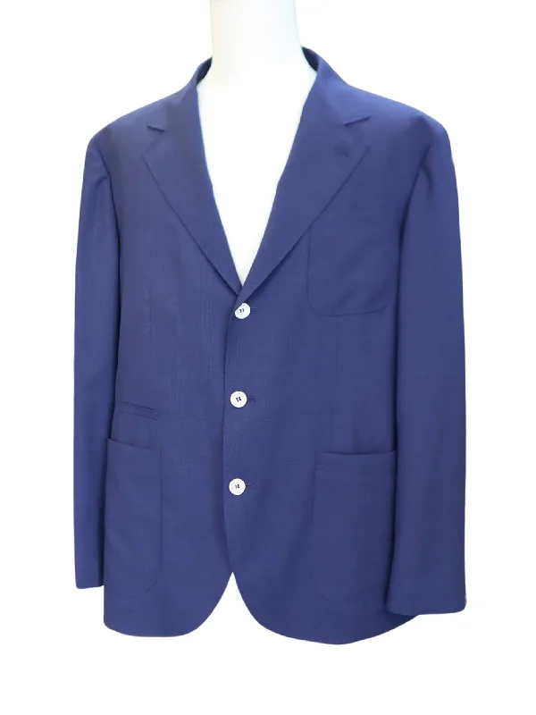 Men Blazers with Floral Print for a Spring - like Vibe​ Brunello Cucinelli Subtle Plaid Navy Blazer Jacket