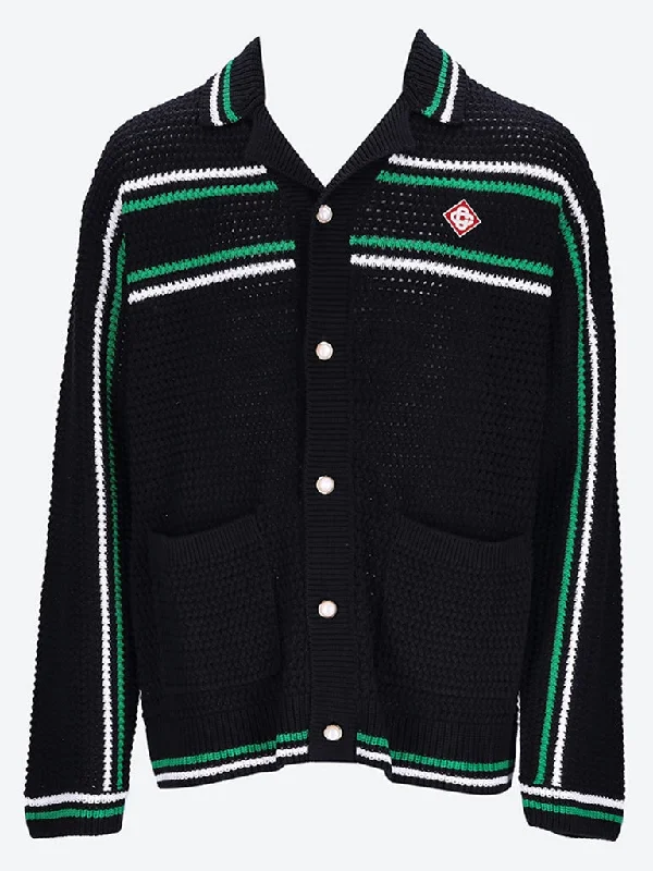 Windbreaker men jackets with UV protection for outdoor activities Knit crochet effect tennis jacket