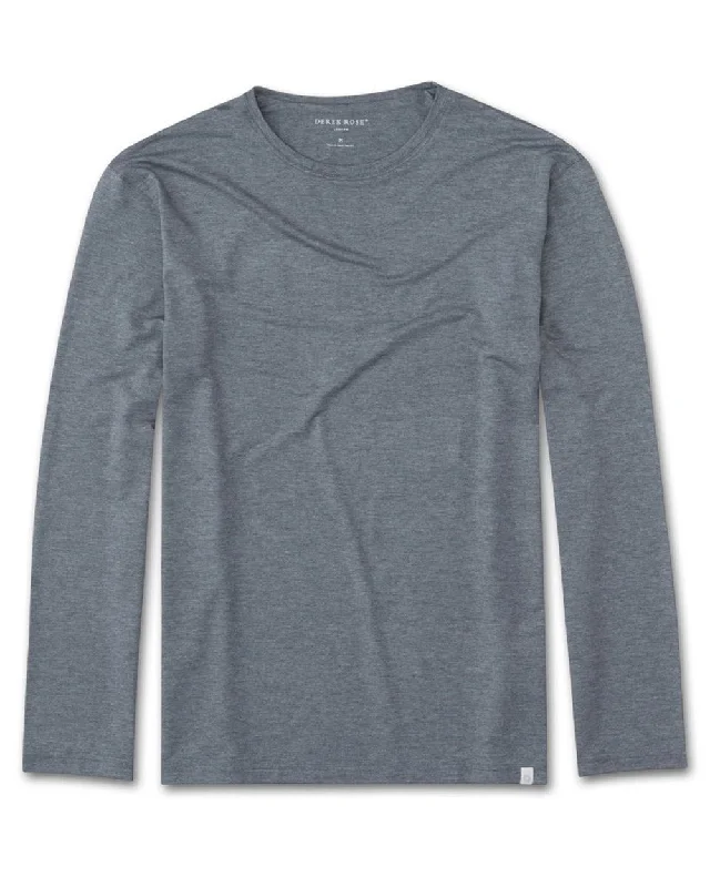 Men's organic cotton crew - neck t - shirts for everyday comfort Charcoal Long Sleeve T-Shirt