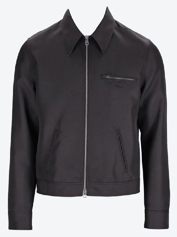 Plus - size men jackets with adjustable drawstrings for a comfortable fit Signature retro twill jacket