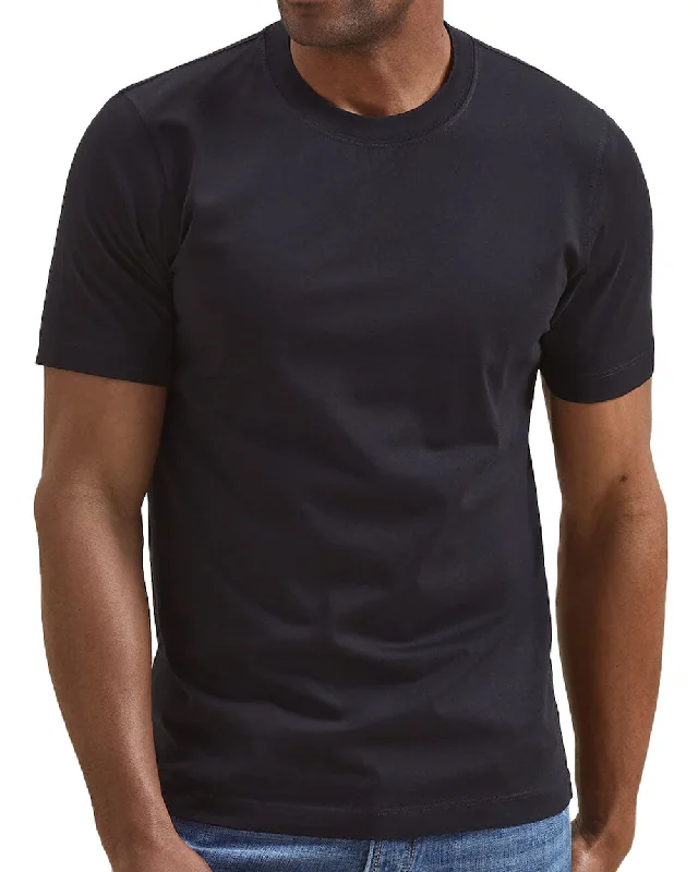 Men's thermal t - shirts with a high - neck design for cold weather Black Cotton Crewneck T-Shirt