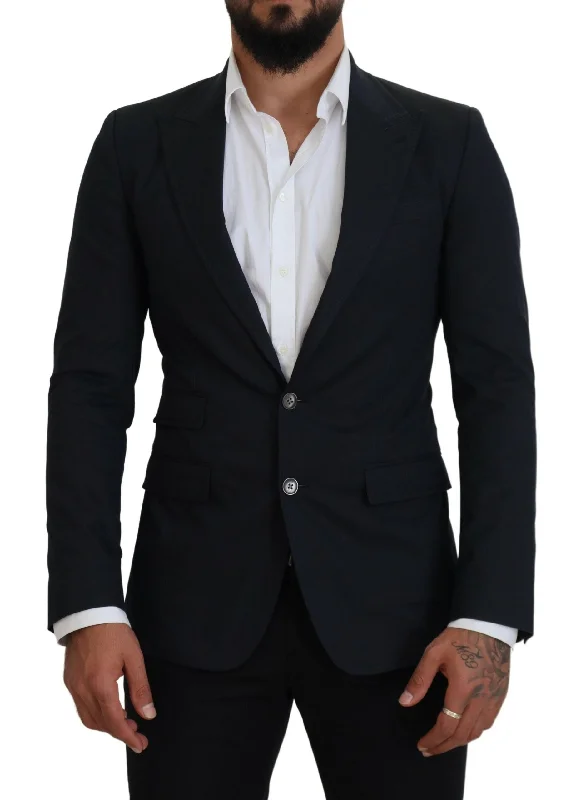 Men Blazers with Tribal Prints for an Exotic Touch​ Dolce & Gabbana Chic blue Single Breasted Formal Men's Blazer