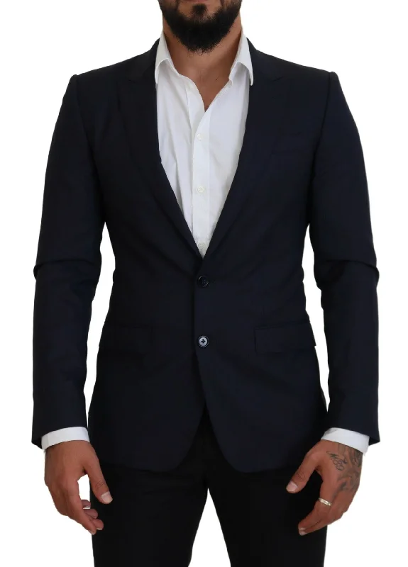 Tweed Men Blazers for a Countryside Look​ Dolce & Gabbana Elegant  Wool Silk Blazer Men's Jacket