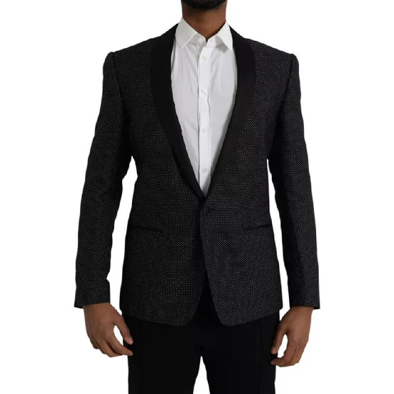 Men Blazers for Weddings as Groomsmen's Attire​ Dolce & Gabbana  Jacquard MARTINI Single Breasted Coat Men's Blazer