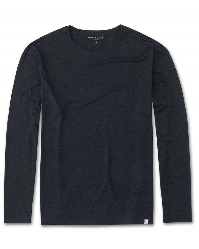Men's short - sleeve linen t - shirts for summer beach outings Anthracite Long Sleeve T-Shirt