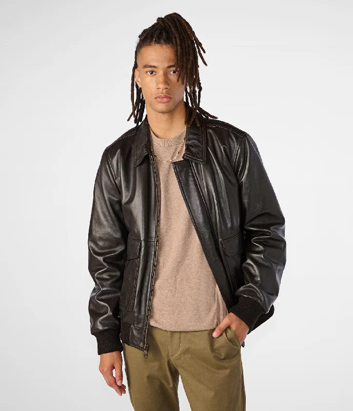Windbreaker men jackets with UV protection for outdoor activities Chris Leather Jacket