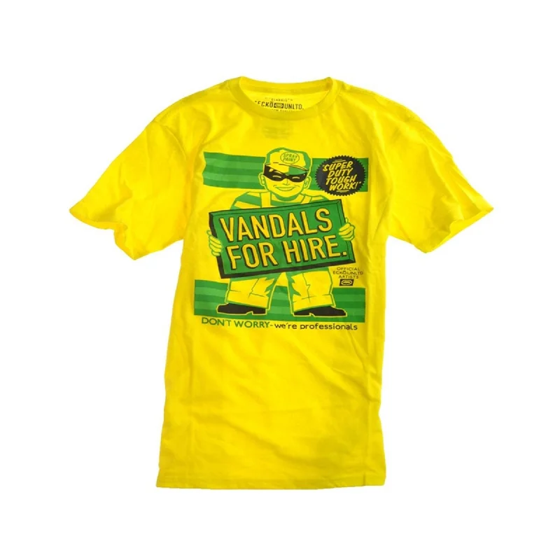 Men's tie - dye t - shirts with a bohemian style Ecko Unltd. Mens Get A Job Graphic T-Shirt, Yellow, Small