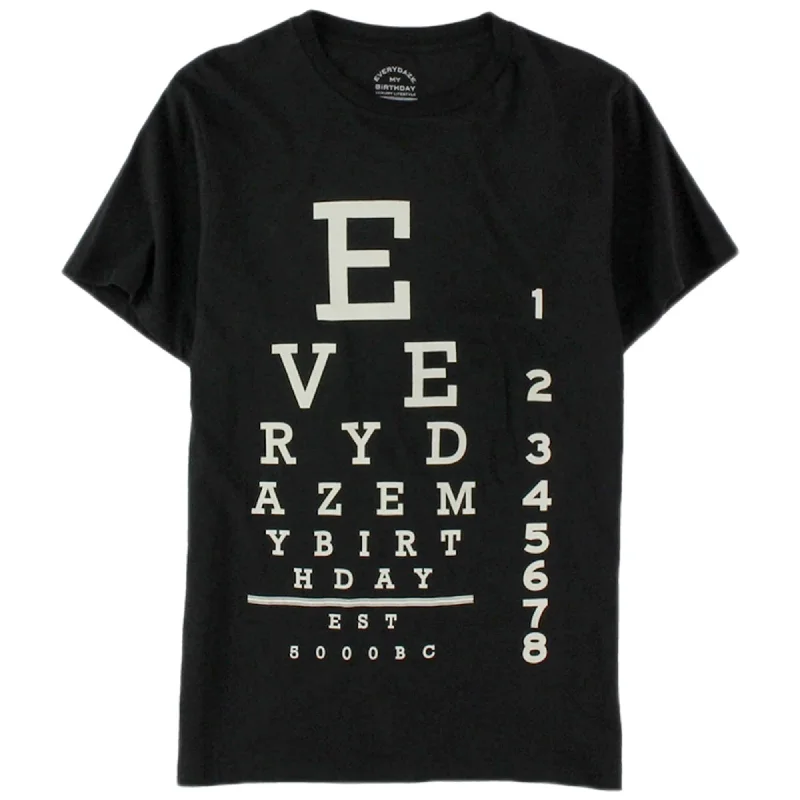 Men's v - neck muscle t - shirts for a body - building aesthetic Everydaze My Birthday Mens Eye Chart Graphic T-Shirt