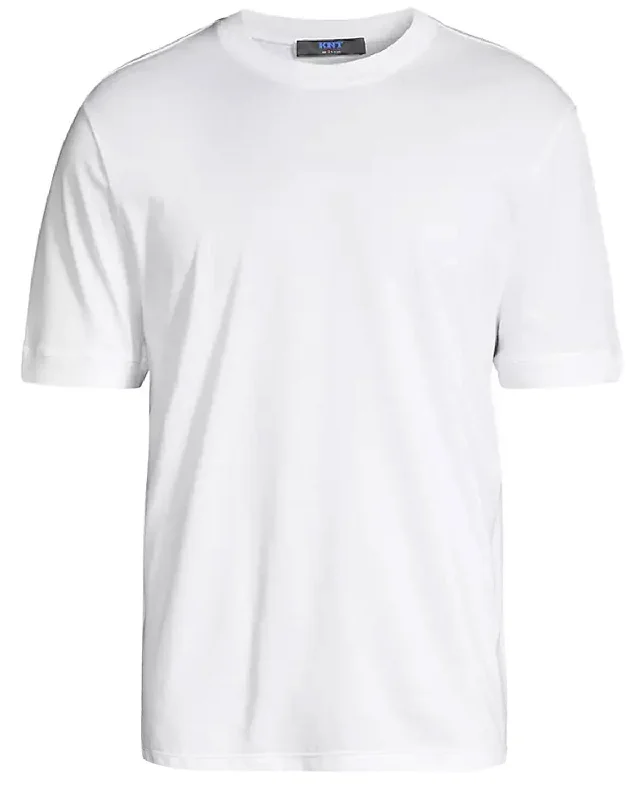Men's thermal t - shirts with a high - neck design for cold weather White Cotton T-Shirt