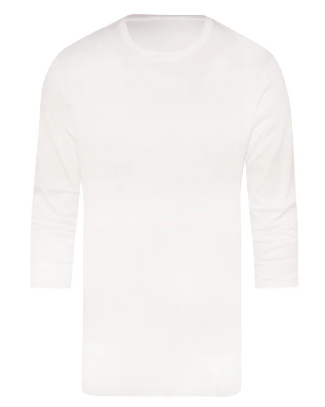 Men's smart - casual checkered t - shirts for semi - formal occasions White Jersey Silk and Cotton Blend T-Shirt
